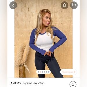 Navy blue & white shirt